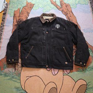 Dickies Detroit Sherpa Lined Canvas Jacket Size XL Collared Full Zip Black